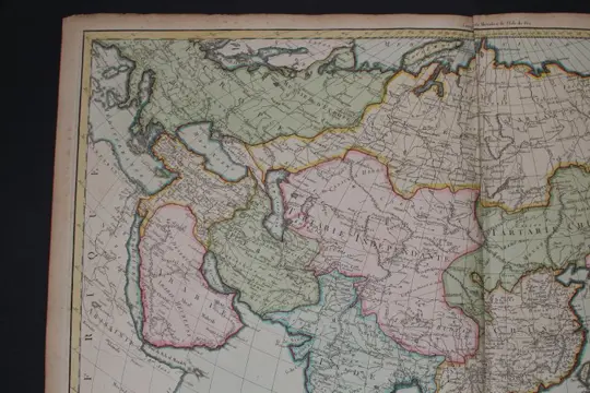 Azië, Carte générale de l'Asie publiée en 1795; Hérisson - Les découvertes des Îles, de Bougainville, Surville et Dampierre - 1781-1800