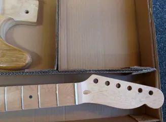 Bouwpakket - Telecaster-model - onbehandelde gitaarbody en gitaarhals voor elektrische gitaar - Elektrische gitaar
