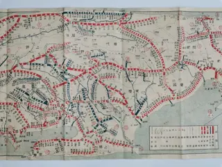 Japan, Sakhalin, Taiwan, Korea, Mantsjoerije, Oost-China, Railway route map; Shinshindo(駸々堂) - Latest train travel map(最新鉄道旅行地図) - 1920(大正9年)