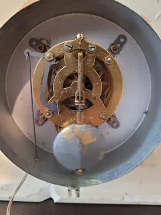 Keuken slingerklok - messing, glas, keramiek - Eerste helft 20e eeuw