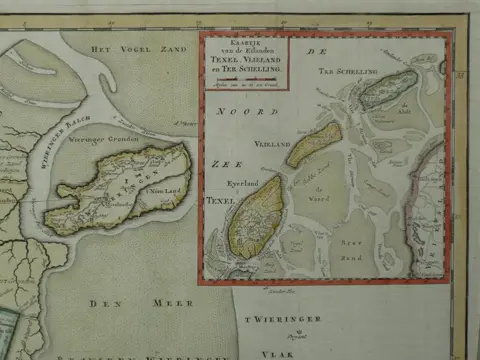 Nederland, Noord Holland, Texel; Isaac Tirion - Noordhollands Noordelykste gedeelte behelzende Westfriesland. - 1749