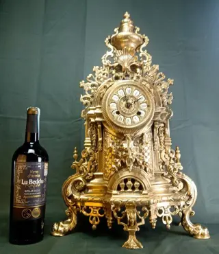 Large mantle clock (60cm) (15kg) - marked - Brons - Tweede helft 20e eeuw
