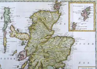 Verenigd Koninkrijk, Scotland, Shetland Islands, Orkney Islands; I. Tirion - Nieuwe Kaart van 't Noorder Gedeelte van GrootBritannie behelzende het Koningryk Schotland - 1751-1760