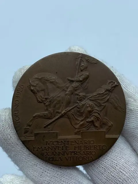 Italië - Fascistische medailles Turijn Vieringen 1928 IVe eeuwfeest E.Filiberto Xe verjaardag van de