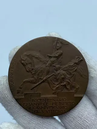 Italië - Fascistische medailles Turijn Vieringen 1928 IVe eeuwfeest E.Filiberto Xe verjaardag van de