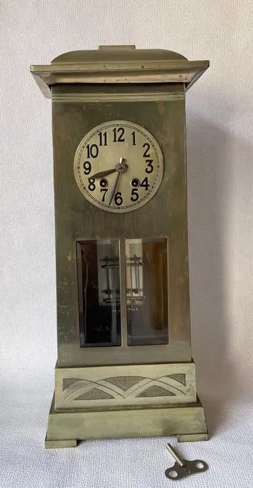 Amsterdamse School klok - Glas, Messing - ca. 1900
