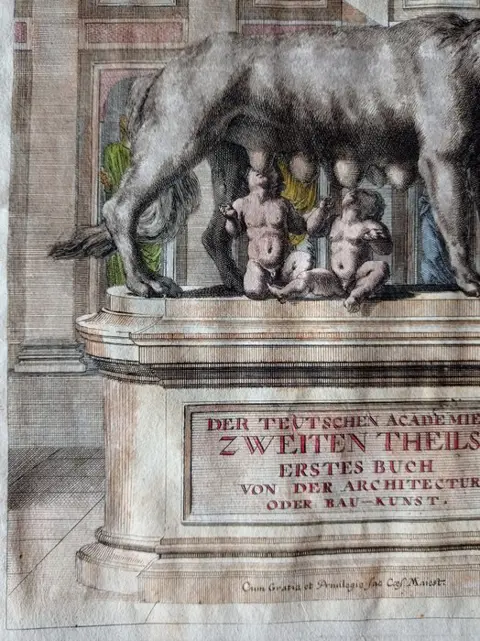 Italië, Lazio, Roma, Romolo e Remo; J. Von Sandrart - Der Teutschen Academie Zweiten Theils (...) - 1685