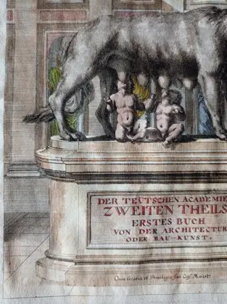 Italië, Lazio, Roma, Romolo e Remo; J. Von Sandrart - Der Teutschen Academie Zweiten Theils (...) - 1685