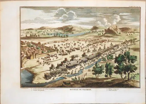 Italië, Sicilia, Palermo; Folard - Bataille de Palerme - 1721-1750