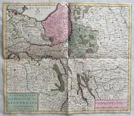 Nederland, Amstelland, Holland, Rijnland, Gelderland; Isaak Tirion - Nieuwe kaart der provincie Holland - 1721-1750