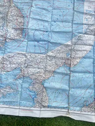 Verenigde Staten van Amerika - unique!! WW2 USAAF Japan mainland / China Sea SILK Pilot Evasion / escape map - Pacific - double sided! - 1945