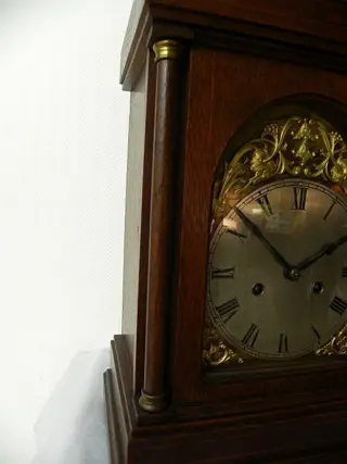 Grote tafelklok Pfeilkreuz - Glas, Hout, Messing - Begin 20e eeuw