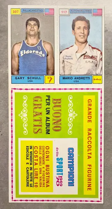 1969/70 Panini Campioni dello Sport - Mario Andretti - Rookie-kaart