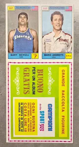 1969/70 Panini Campioni dello Sport - Mario Andretti - Rookie-kaart