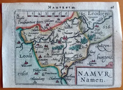 België, Namur; Ortelius / Vrients - Namur Namen - 1602