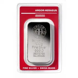 100 gram - Zilver .999 - Argor, Heraeus, -NO RESERVE PRICE - Verzegeld en met certificaat