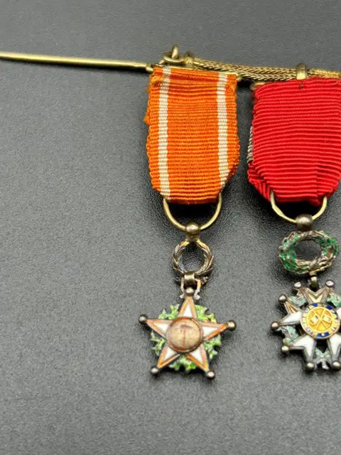 Frankrijk en Marokko - Legioen van Eer en Ouissam Alaouite - Lot van 2 penningen (reducties) 1870-1913