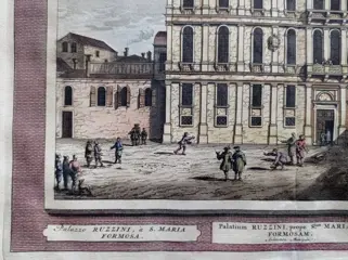 Italië, Veneto, Venezia, Palazzo Priuli Ruzzini; P. Van der Aa - Palatium Ruzzini, prope S.tum Mariam Formosam - 1701-1720