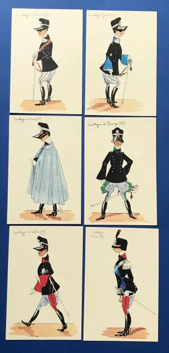 Militair, Koninkrijk Italië - Regimental - Ansichtkaarten (Set van 24) - 1950