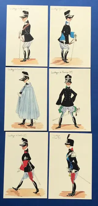 Militair, Koninkrijk Italië - Regimental - Ansichtkaarten (Set van 24) - 1950