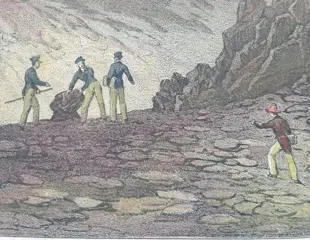 Spanje, Tenerife, Ravins volcans, et montagne de cendre (Ille de l'Ascension); Louis De Sainson - Sainte Croix de Ténériffe - 1821-1850