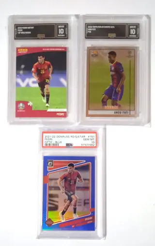 2020 to 2022 Panini, TOPPS - Pedri/Ansu Fati - Lot of 3 graded cards - PSA - GMA 10