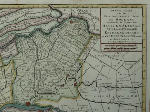 Nederland, Zuid Holland, Biesbosch; Isaac Trion - Nieuwe Kaart van het Zuid oostelykste deel van Holland (...) - 1721-1750