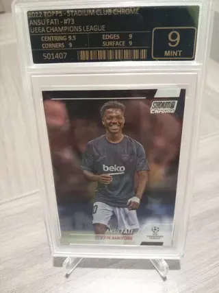 2022 Topps Stadium Club Chrome UCL - Ansu Fati #73 - European Grading 9
