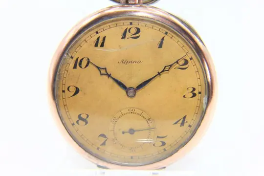 Zakhorloge "Alpina" - Verguld, Zilver - Begin 1900