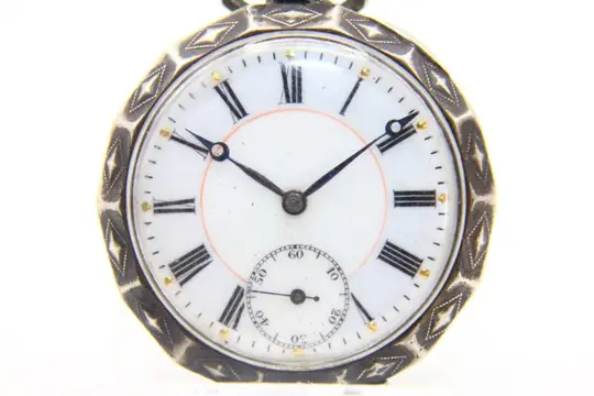 Jugendstil zilveren zakhorloge - Zilver - Eind 1800