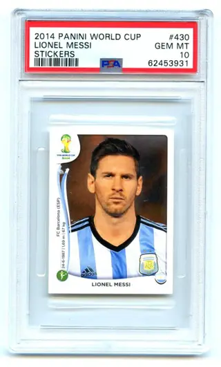 2014 Panini World Cup Stickers #430 Lionel Messi - GOAT - PSA 10