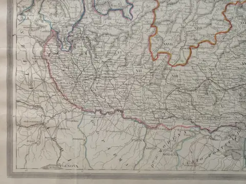 Italië, Veneto, Lombardia, Trentino Alto Adige, Friuli Venezia Giulia; F. Marmocchi / C. Maggi - Regno Lombardo Veneto comprendendo il Cantone Ticino il Tirolo ed il governo di Trieste - 1854