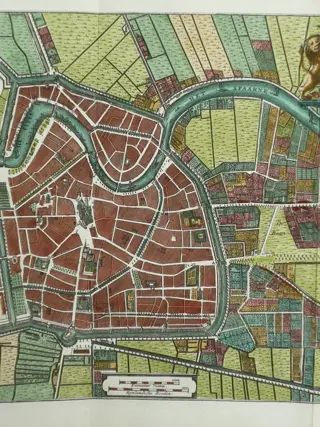 Nederland, Haarlem; J.C. Philips / Isaac Tirion - Grondtekening van Haarlem - 1721-1750