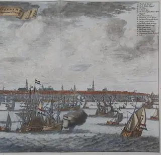 Nederland, Amsterdam; J. Wagenaar / i. Tirion - Amsterdam van de Waterkant van ´t Y te Sien - 1760