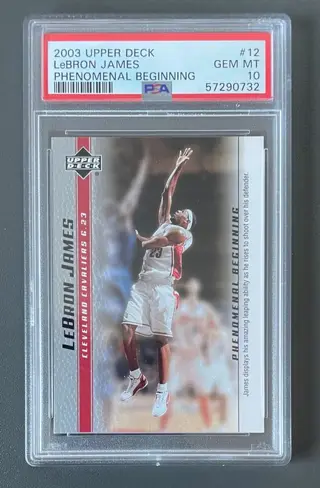 2003 Upper Deck Phenomenal Beginning - #12 LeBron James - Rookie Card - PSA 10