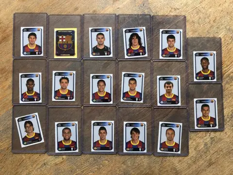 2010/11 Panini Champions League, FC Barcelona - Lot of 25 stickers incl. 9x Messi!