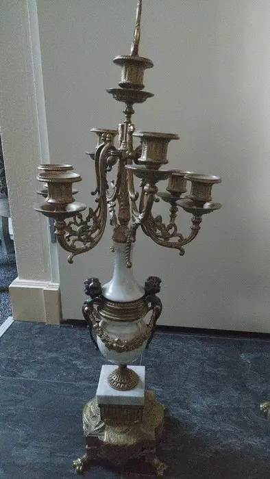 Empire stijl - Marmer, brons en vergulde messing - Lancini - Brons, Marmer - Midden 20e eeuw