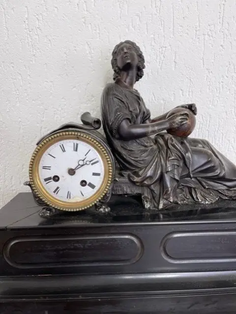 Napoleon III mantel clock - Brons, Marmer, Zamak - 19e eeuw