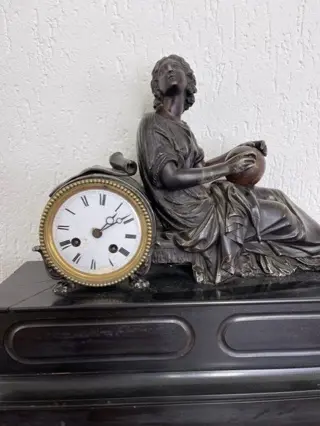 Napoleon III mantel clock - Brons, Marmer, Zamak - 19e eeuw