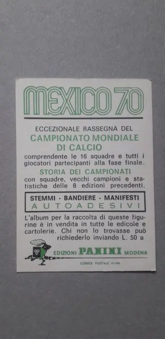 1970 Panini Mexico 70 World Cup - Pelé - Italian edition