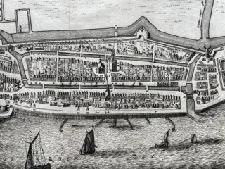 Nederland, Staveren, Friesland; B. Schotanus à Sterringa, naar S.A. Haackma en S. Gravius - Staveren - 1661-1680