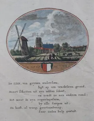 Nederland, Zuid-Holland, 6 dorpen; A.C. Brouwer / v Ollefen / Bakker - 6 kopergravure; De Lier, Wateringen, Buitensluis, Heerjansdam, Oude Tonge, Hoog- en Woud-Harnasch - 1793