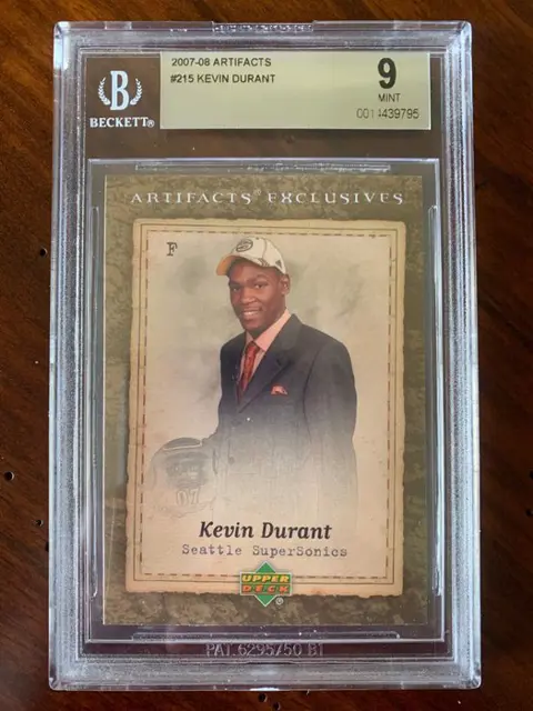 2007/08 Upper Deck Artifacts - #215 Kevin Durant - Rookie Card - BGS 9