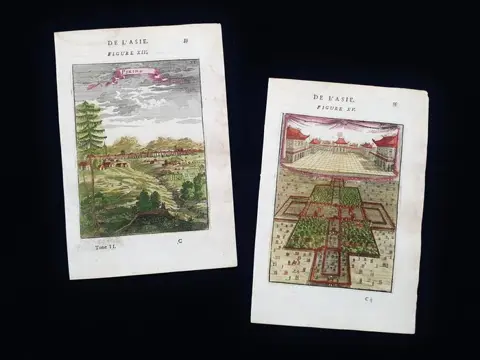 Azië, (LOT of 2) China, Beijing, Pechino; Alain Manesson Mallet - Peking / Palais de Peking - 1661-1680
