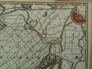 Nederland, Haarlemmermeer, Amsterdam, Schiphol; Isaac Trion - Nauwkeurige kaart van de Haarlemmer of Leidsemeer - 1721-1750