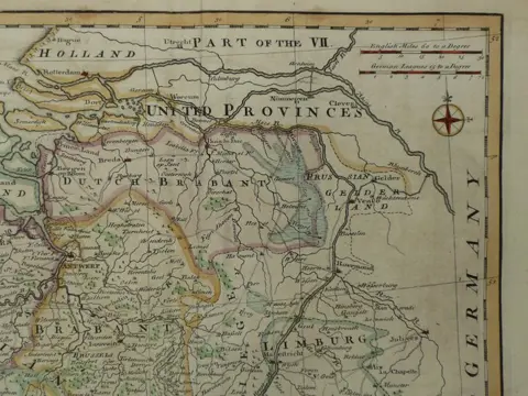 België, Zeeland, Vlaanderen, Brabant, Limburg.; N. Tindal - A new map of the Netherlands or Low Countries - 1721-1750