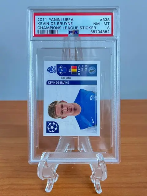 2011/12 Panini UCL Stickers - #338 - Kevin De Bruyne - KRC Genk - UCL Rookie Sticker - PSA 8