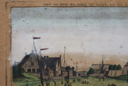 Nederland, Goes; Georg Balthasar Probst, Augsburg - Guckkastenblatt - De Stad Goes uit de Haven te zien - 1781-1800