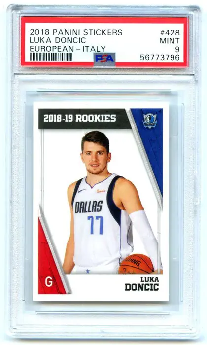 2018 Panini Stickers European - Italy #428 Luka Doncic - Rookie - PSA 9