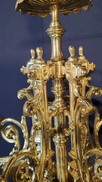 Paar franse bronzen vergulden regency Kandelaars 1870. - Verguld brons - Eind 19e eeuw